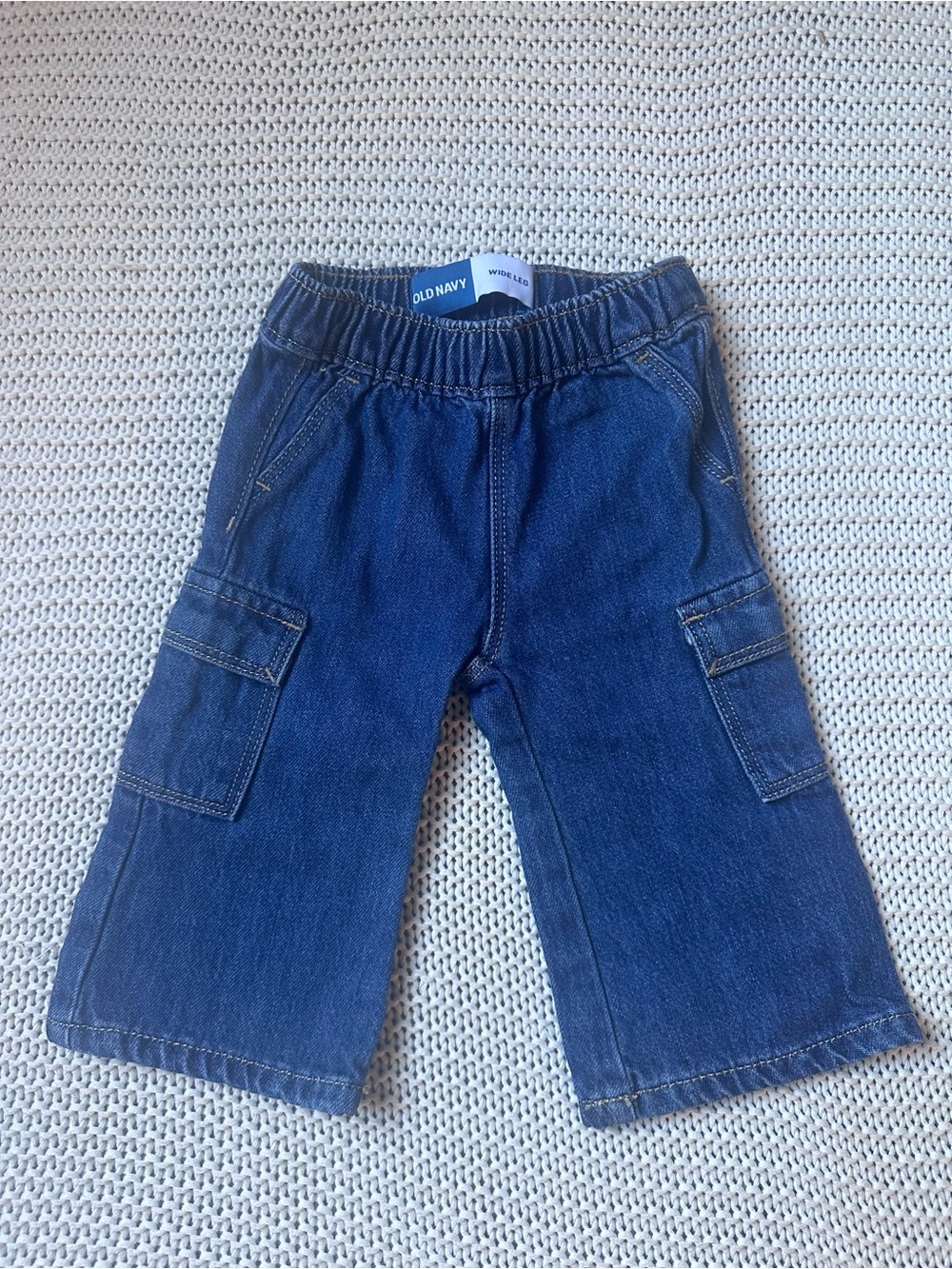 6-12 Months Girls Wide Leg Cargo Flare Jeans